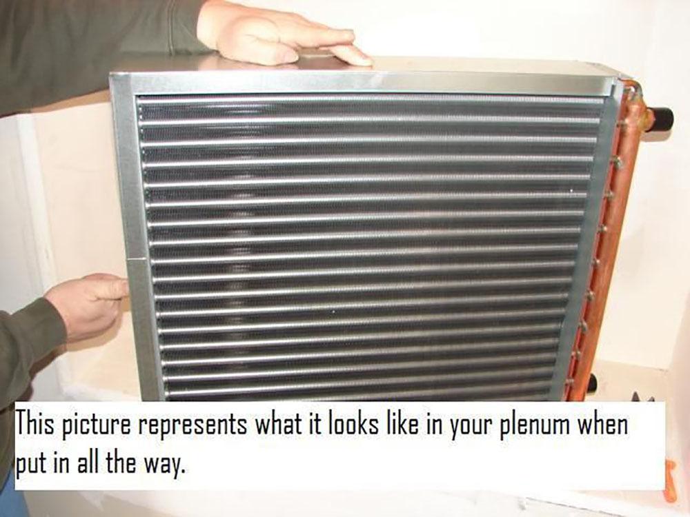 20x20 Water to Air Heat Exchanger 1 Copper Ports With Install Kit - The  Log Boiler