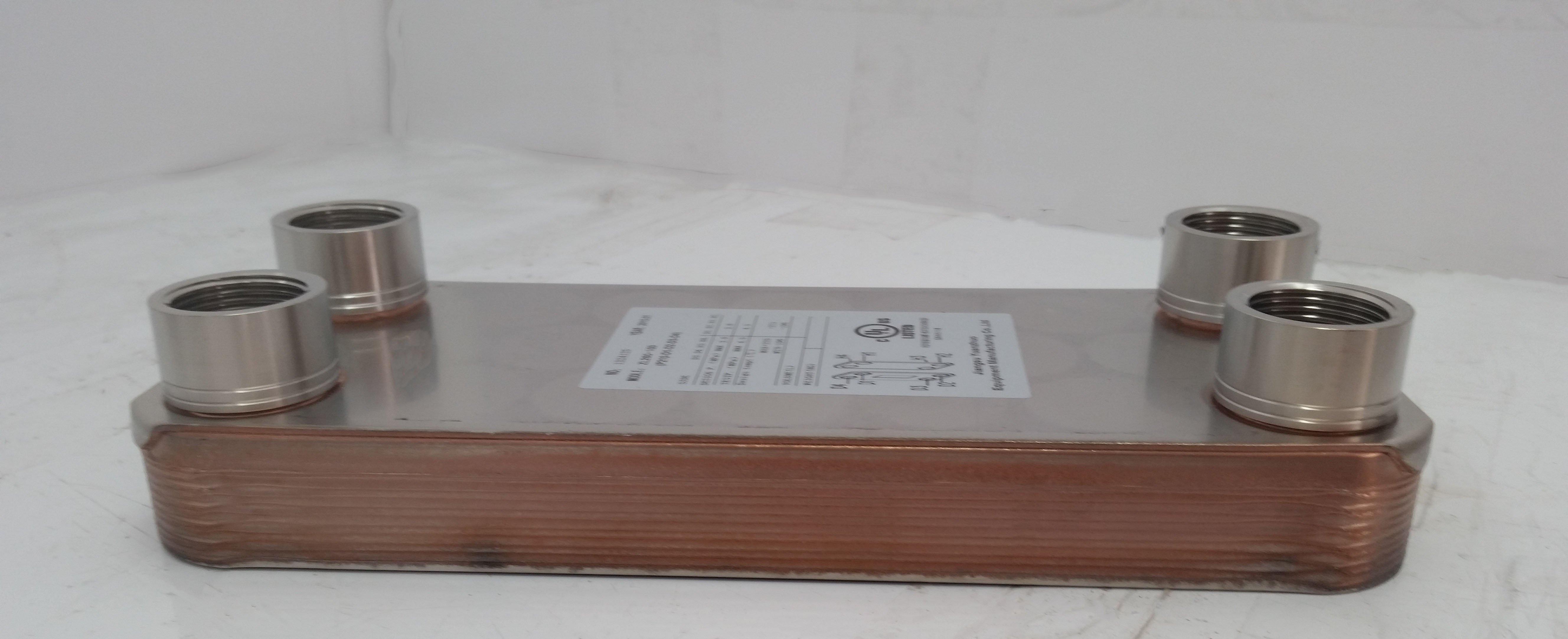 20 Plate Water to Water Brazed Plate Heat Exchanger 1 FPT Ports w/  Brackets - The Log Boiler