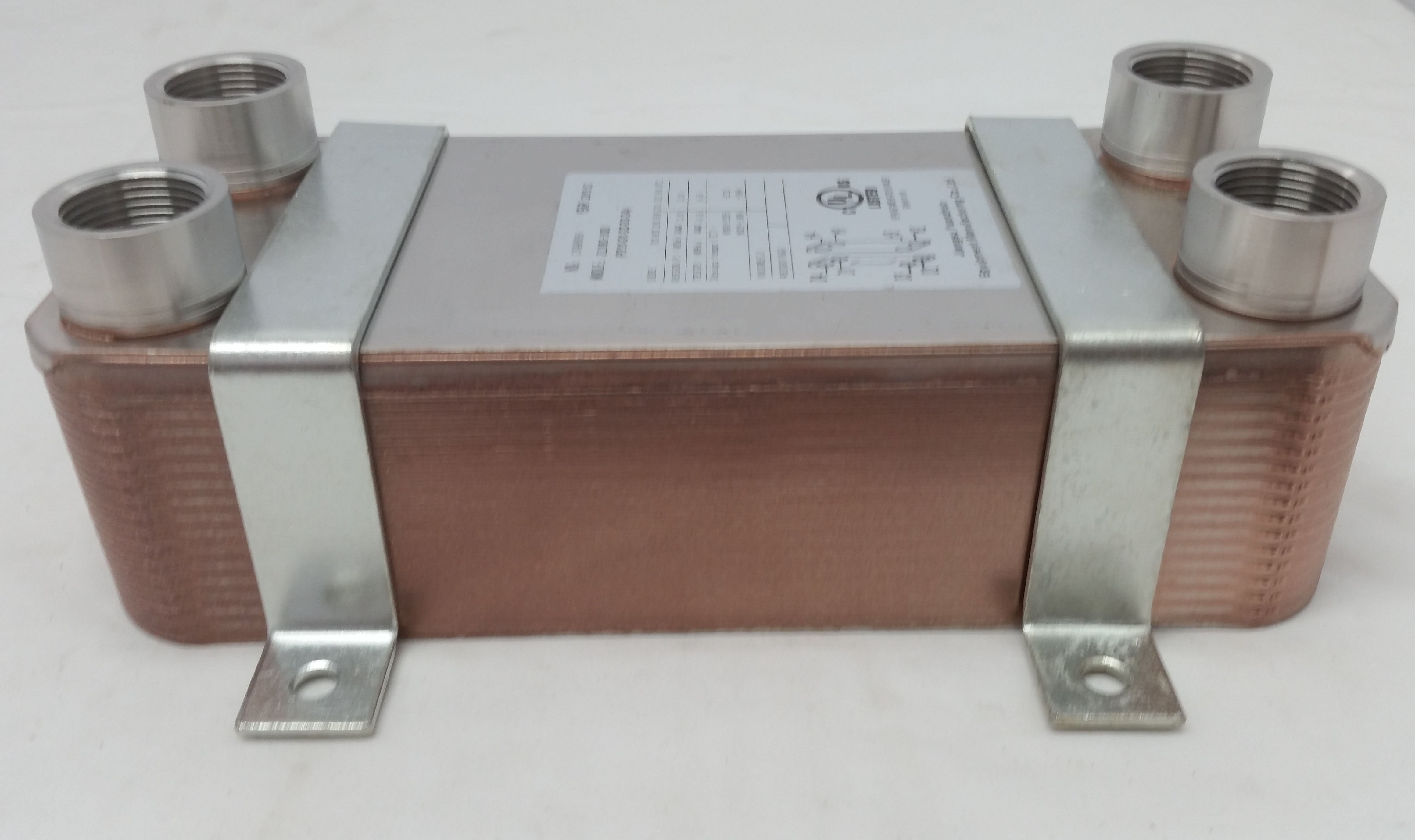 30 Plate Water to Water Brazed Plate Heat Exchanger 1 FPT Ports w/  Brackets - The Log Boiler